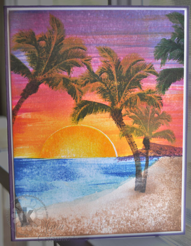 Tropical Island Sunset Card