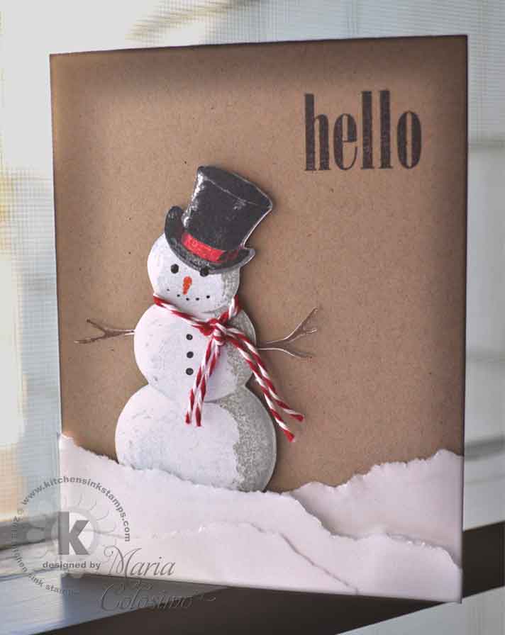 Hello Snowman with Snowmen Multi Step Stamps and Make a Big Statement Clear Stamps